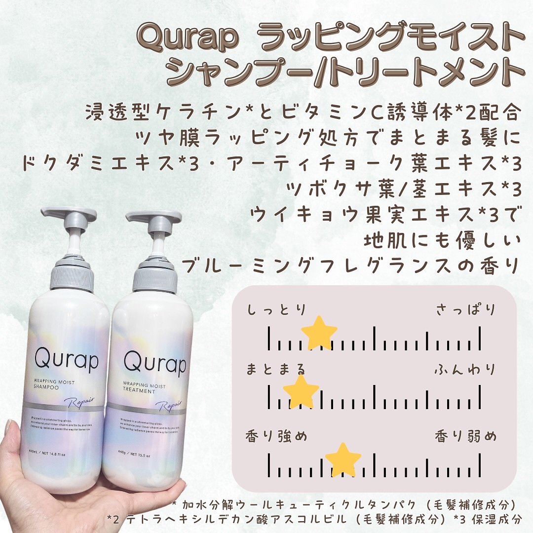 ラッピングモイストシャンプー/トリートメント/Qurap/市販シャンプーを使ったクチコミ（2枚目）