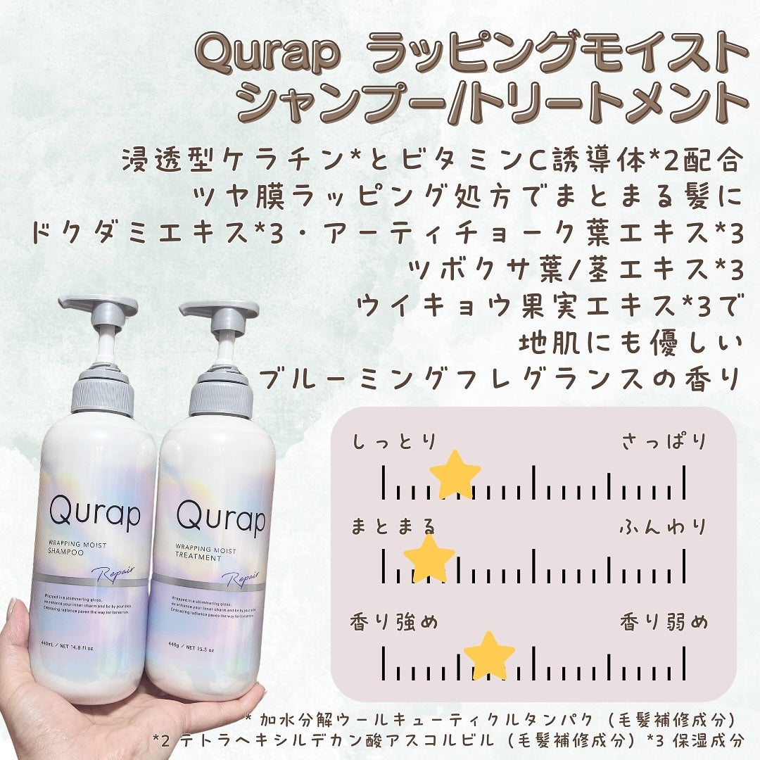 ラッピングモイストシャンプー/トリートメント/Qurap/市販シャンプーを使ったクチコミ(2枚目)