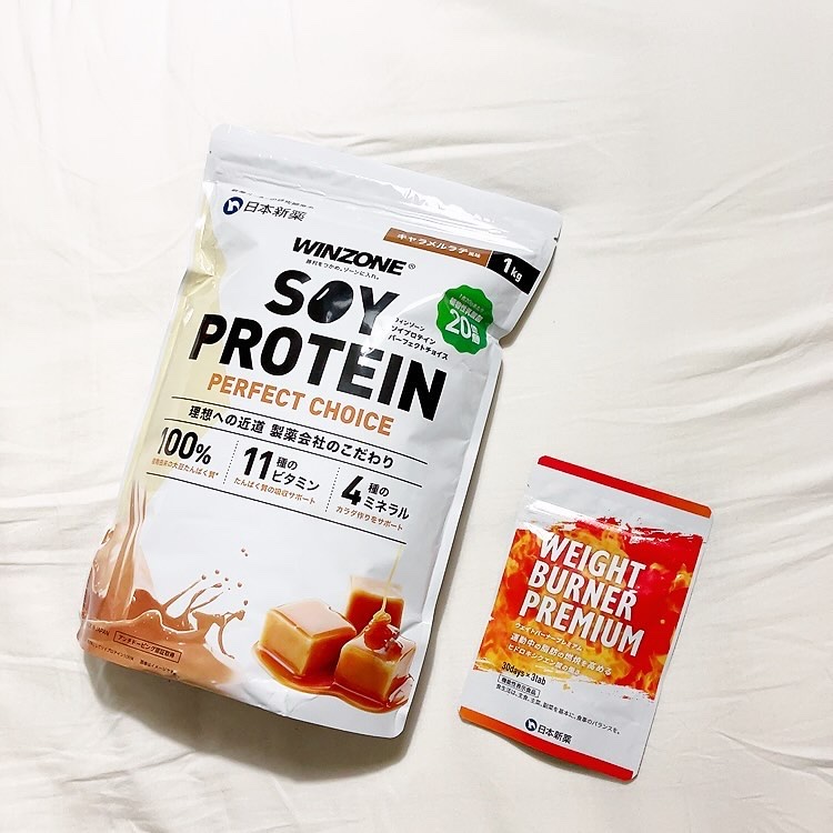 WINZONE ソイプロテイン パーフェクトチョイス (キャラメルラテ風味)/WINZONE/ソイプロテインを使ったクチコミ（1枚目）