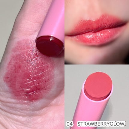 モイスチャーリップスティック 04 ストロベリーグロウ/CandyDoll/口紅を使ったクチコミ(3枚目)