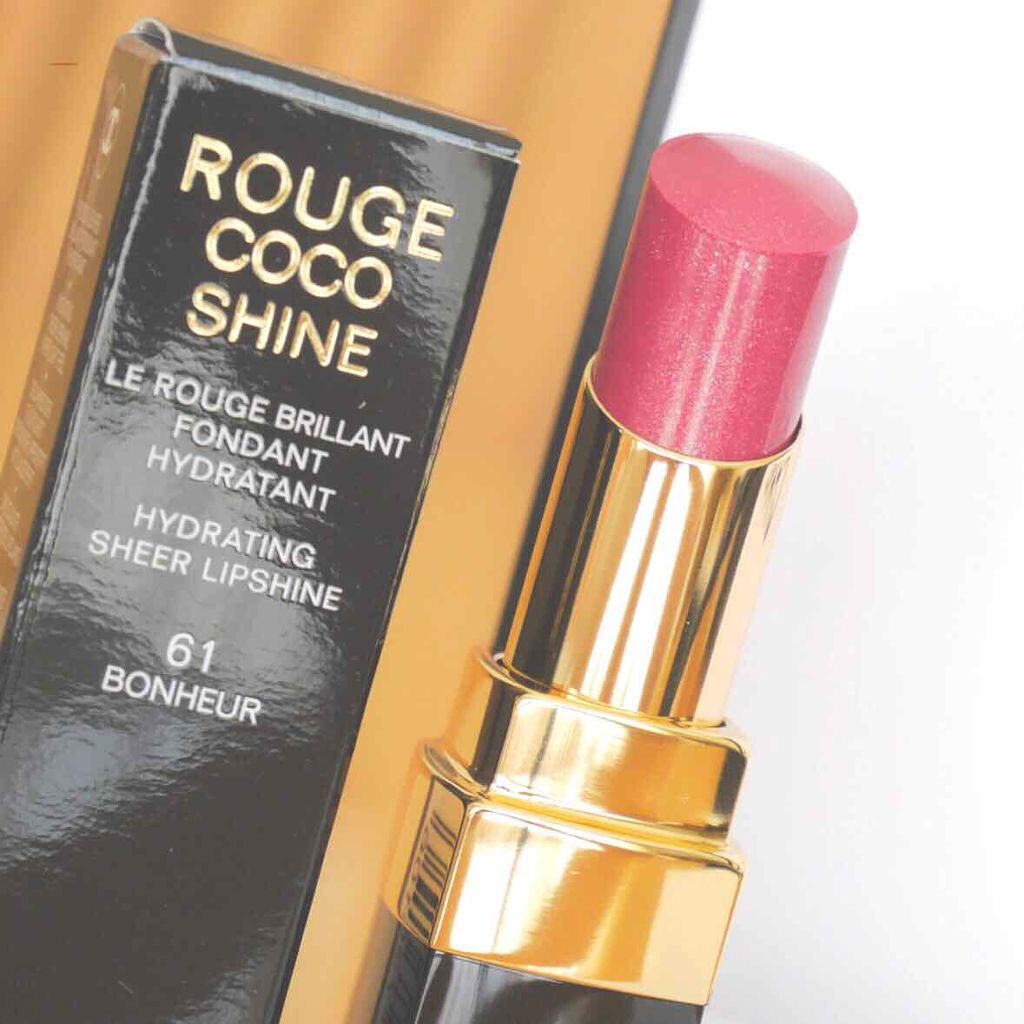 ルージュ ココ シャイン 61 ボヌール/CHANEL/口紅を使ったクチコミ（1枚目）