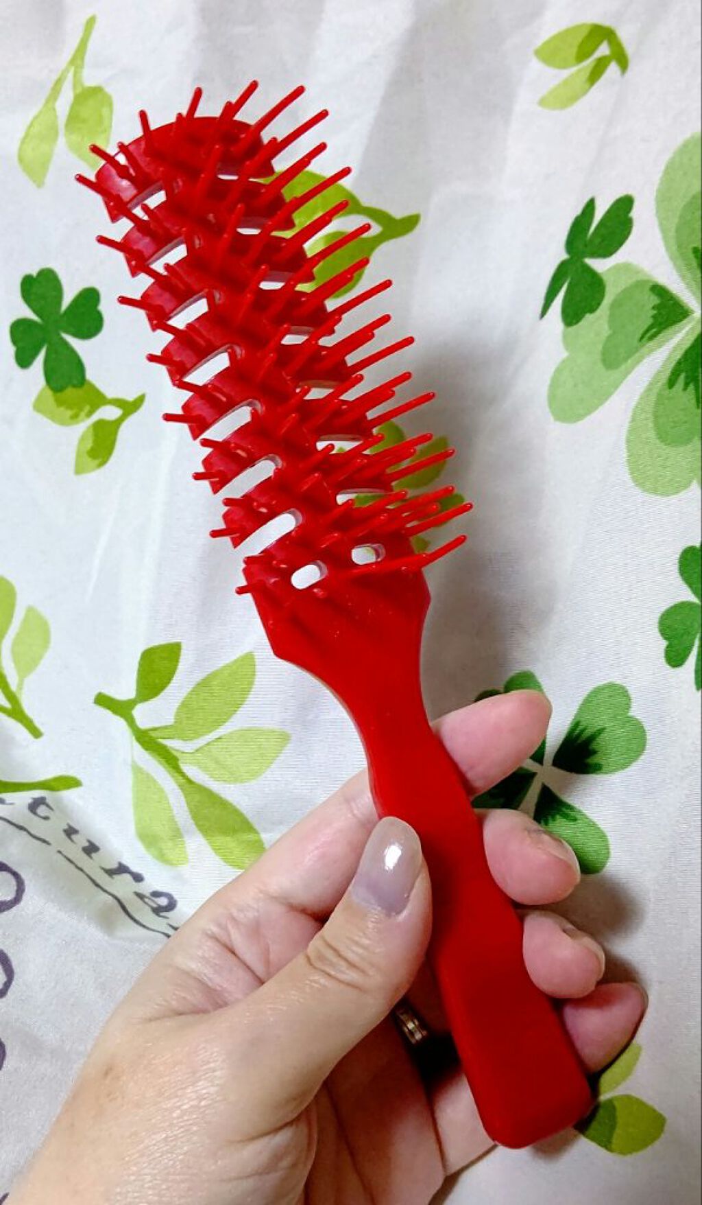 DAISO 椿櫛のクチコミ「もう、何年前に購入したのかも判らないダイソーの椿ブラシです
本体に椿油が練り込まれているとの事.....」（1枚目）