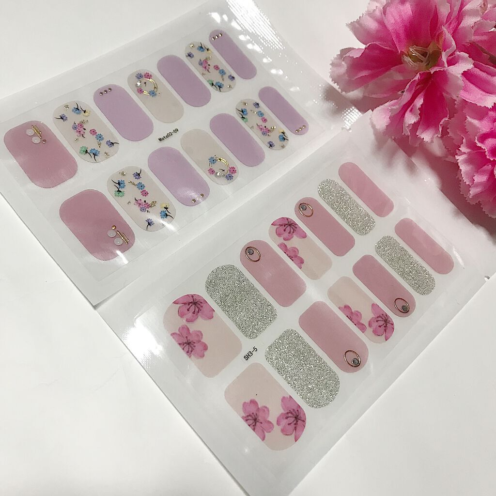 ネイルシール/Qoo10/ネイルシールを使ったクチコミ（2枚目）