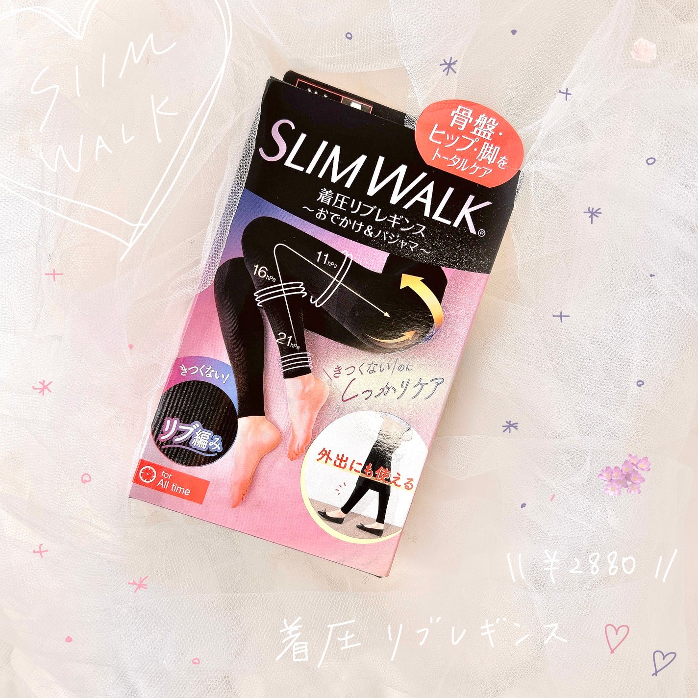 着圧リブレギンス/SLIMWALK/着圧ソックス・レギンスを使ったクチコミ(1枚目)