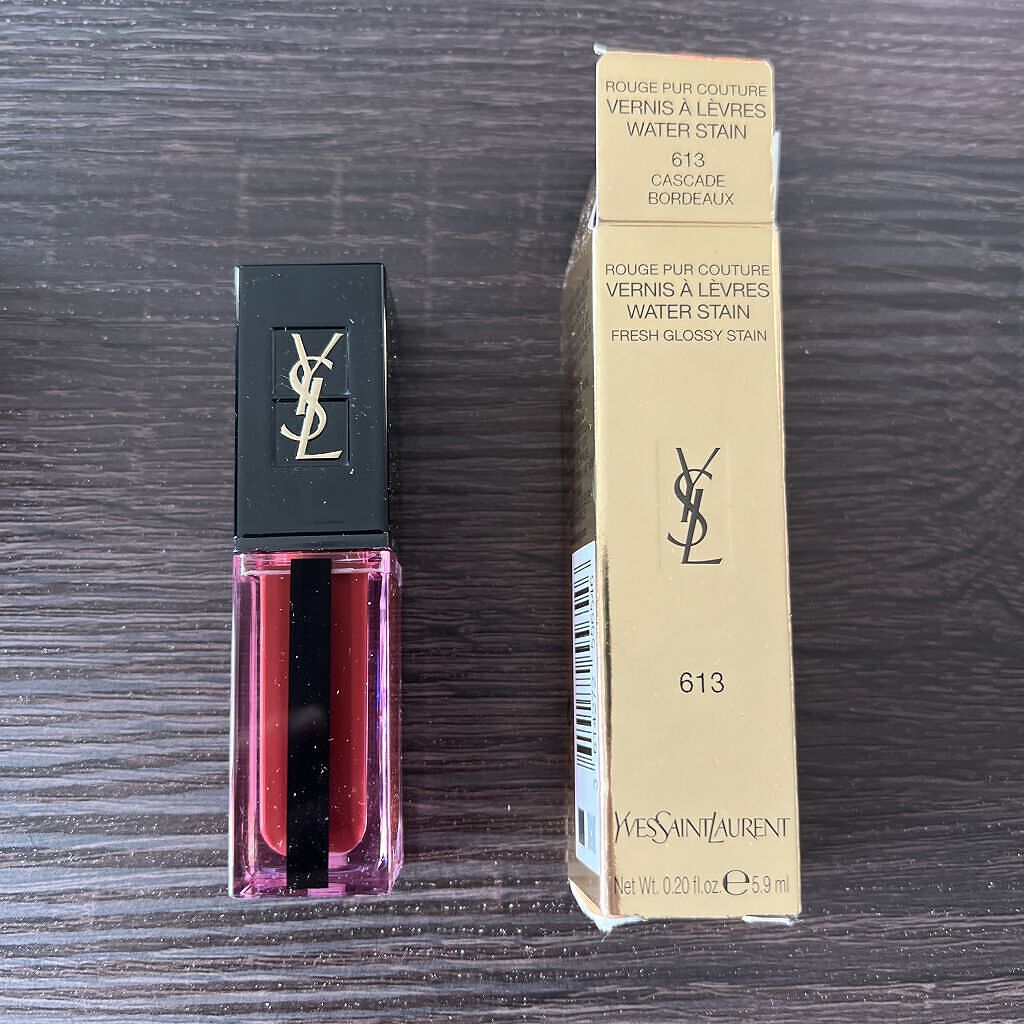 ルージュ ピュールクチュール ヴェルニ ウォーターステイン 613 カスケード ボルドー/YVES SAINT LAURENT BEAUTE/口紅を使ったクチコミ（1枚目）