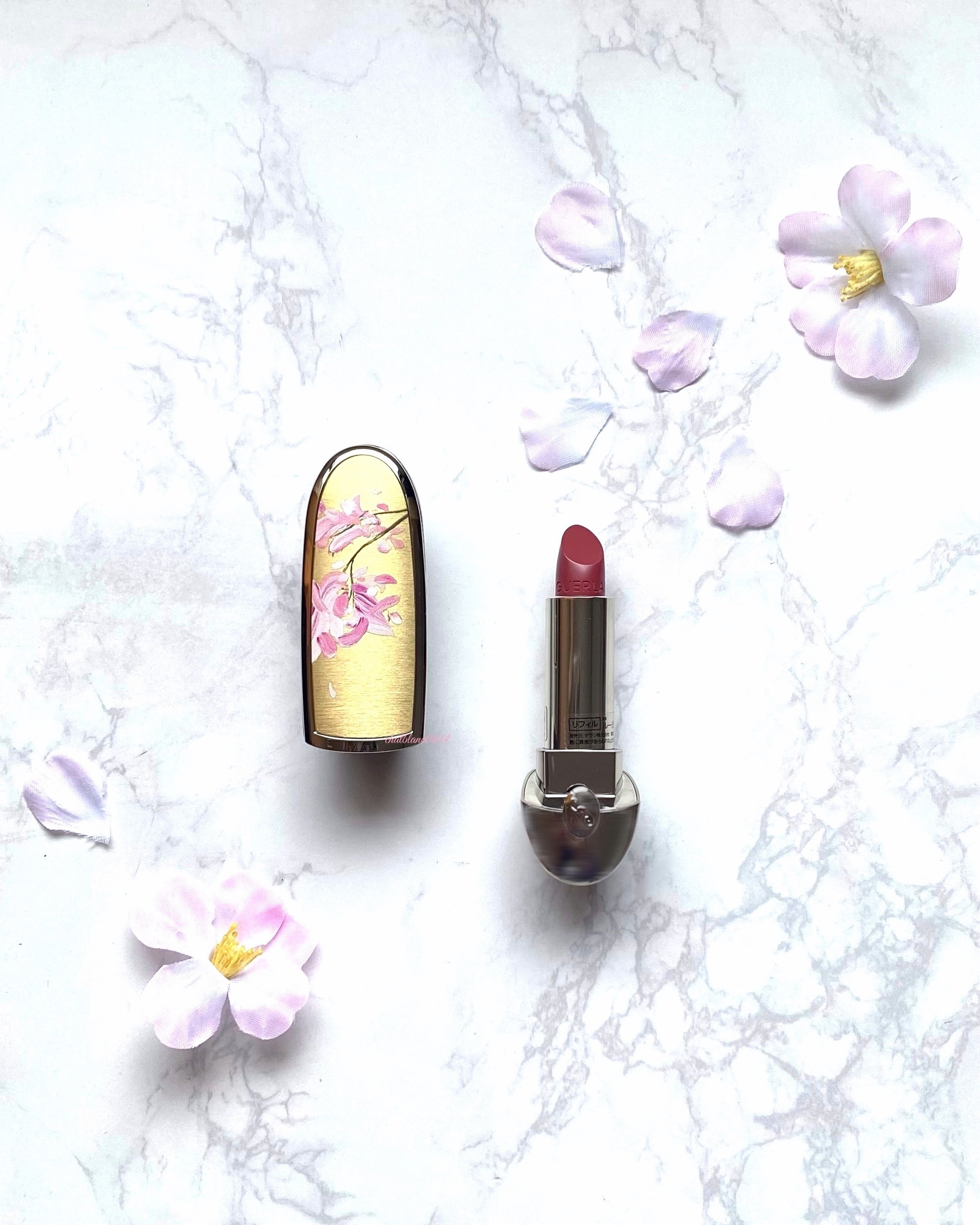 GUERLAIN ルージュ ジェのクチコミ「【Flowers will bloom】

❤︎ #GUERLAIN　#ルージュジェ63　RO.....」（1枚目）