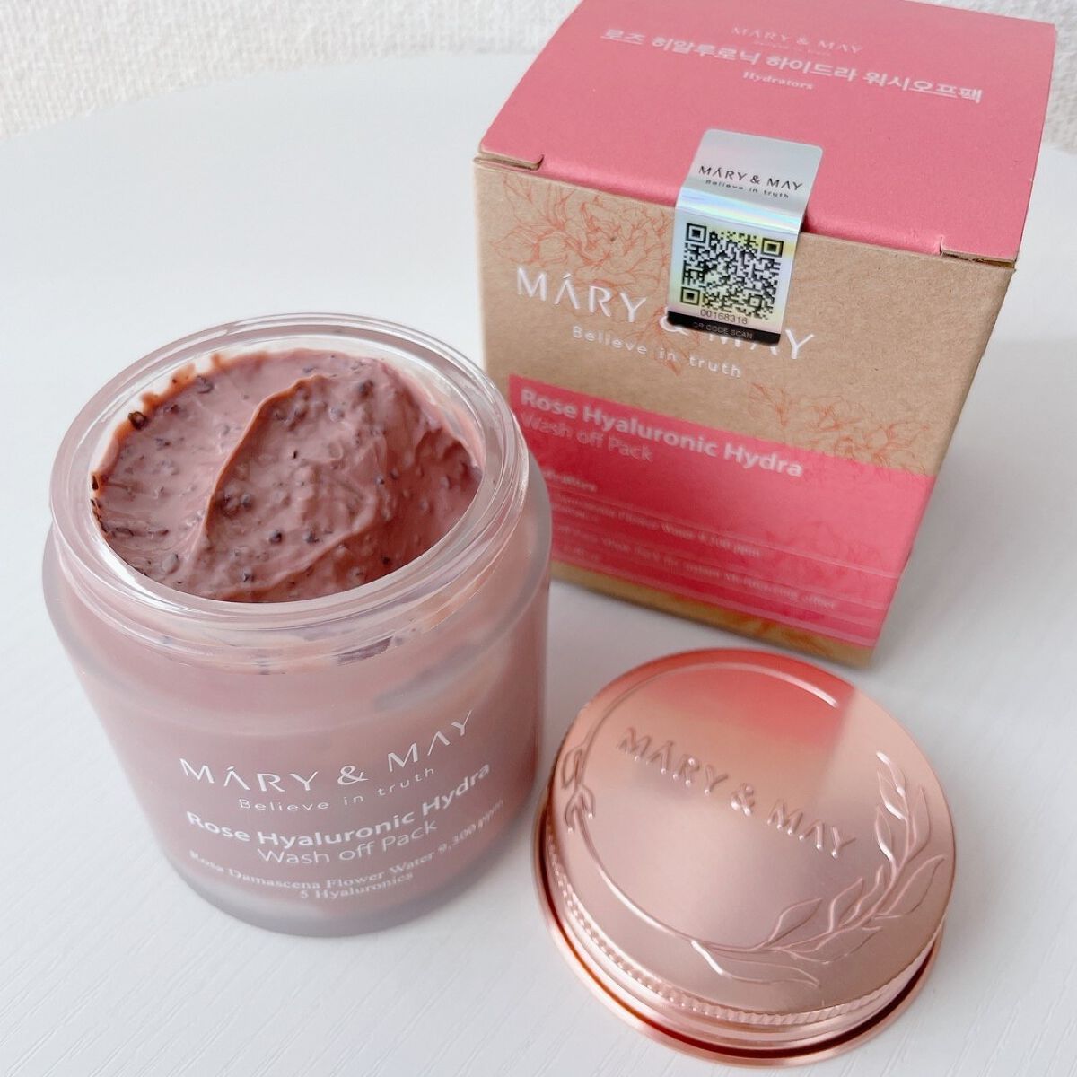 ローズヒアルロニックハイドラウォッシュオフパック/MARY&MAY/洗い流すパック・マスクを使ったクチコミ（2枚目）