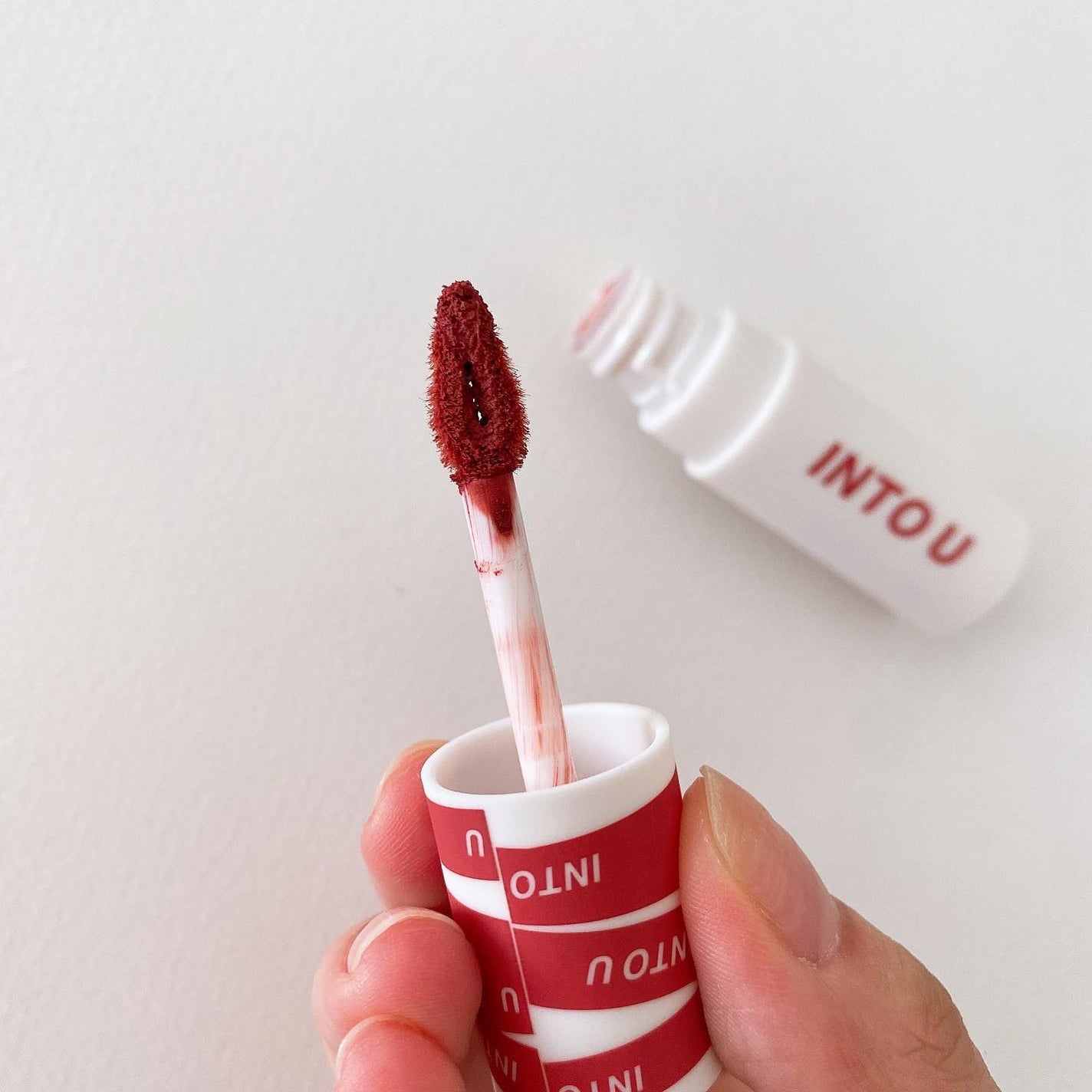 スーパーマットリップ&チークマッド/INTO U/口紅を使ったクチコミ(2枚目)