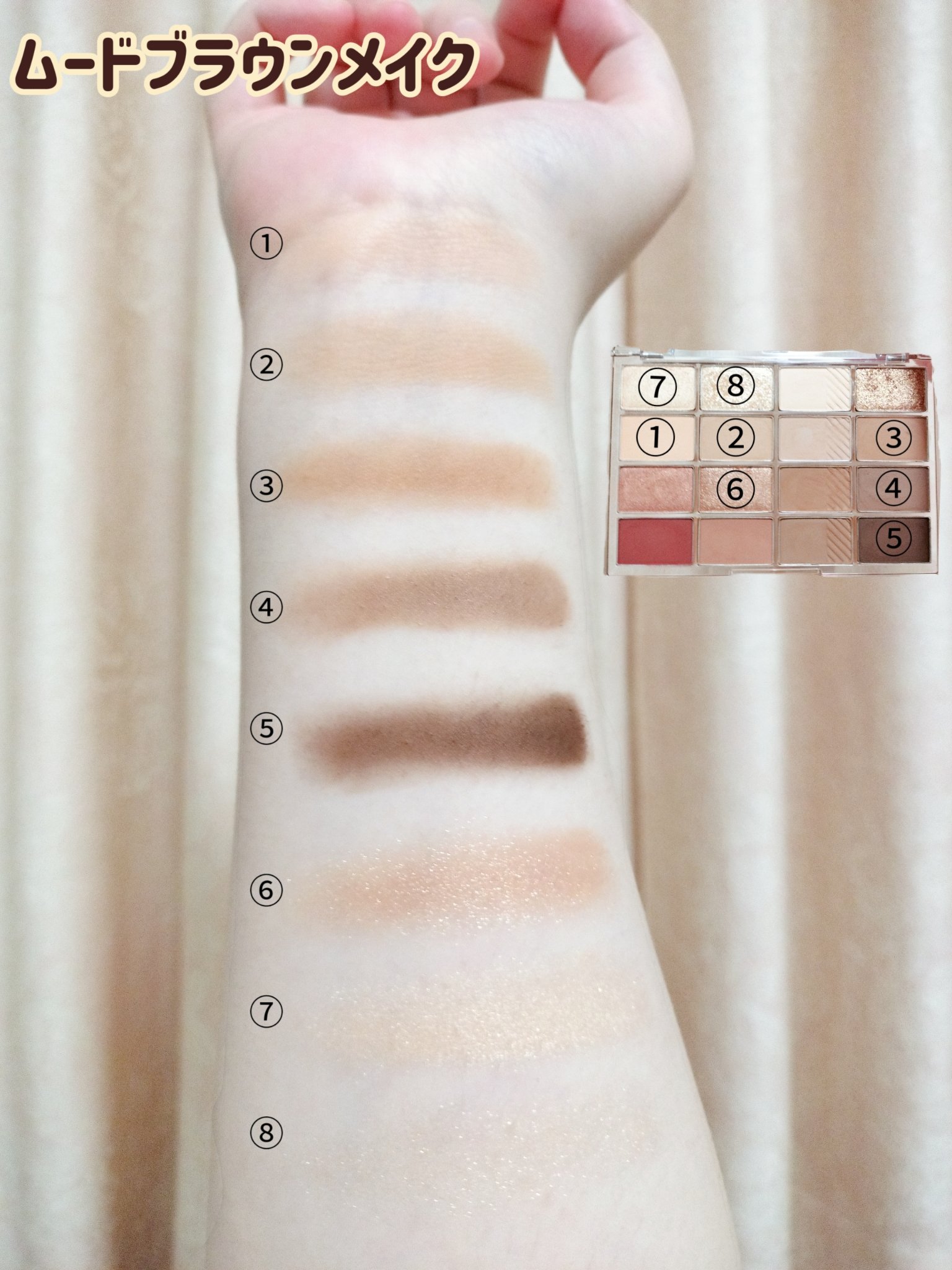 ソフトブラーリングアイパレット/wakemake/アイシャドウパレットを使ったクチコミ（3枚目）