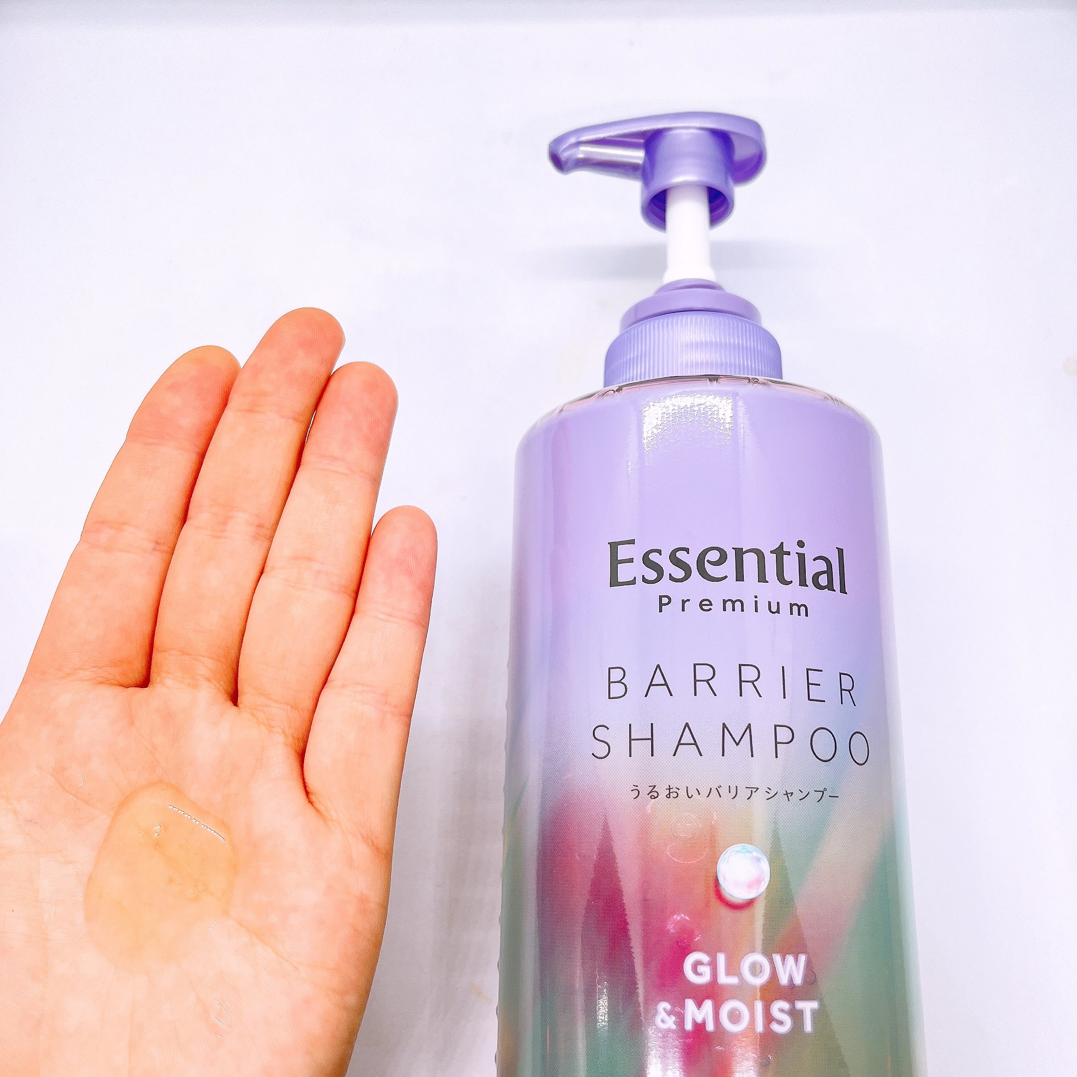 エッセンシャル プレミアム うるおいバリアシャンプー/コンディショナー グロウ＆モイスト/エッセンシャル/市販シャンプーを使ったクチコミ（2枚目）