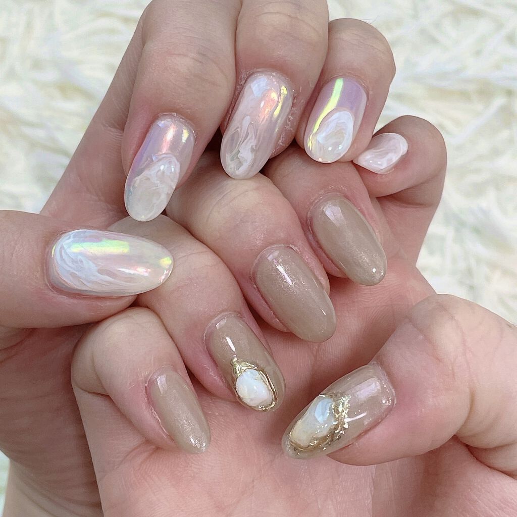 #ジェルネイル,#オーロラネイルのネイルデザイン