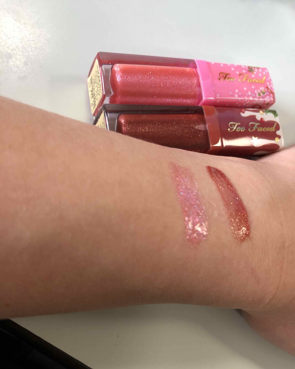 リッチ＆ダズリン ハイシャイン スパークリング リップグロス ホリデー セット/Too Faced/メイクアップキットを使ったクチコミ（2枚目）