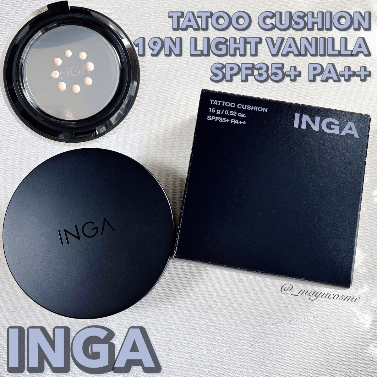 タトゥークッションファンデーション N19 ライトバニラ/INGA/クッションファンデーションを使ったクチコミ（1枚目）