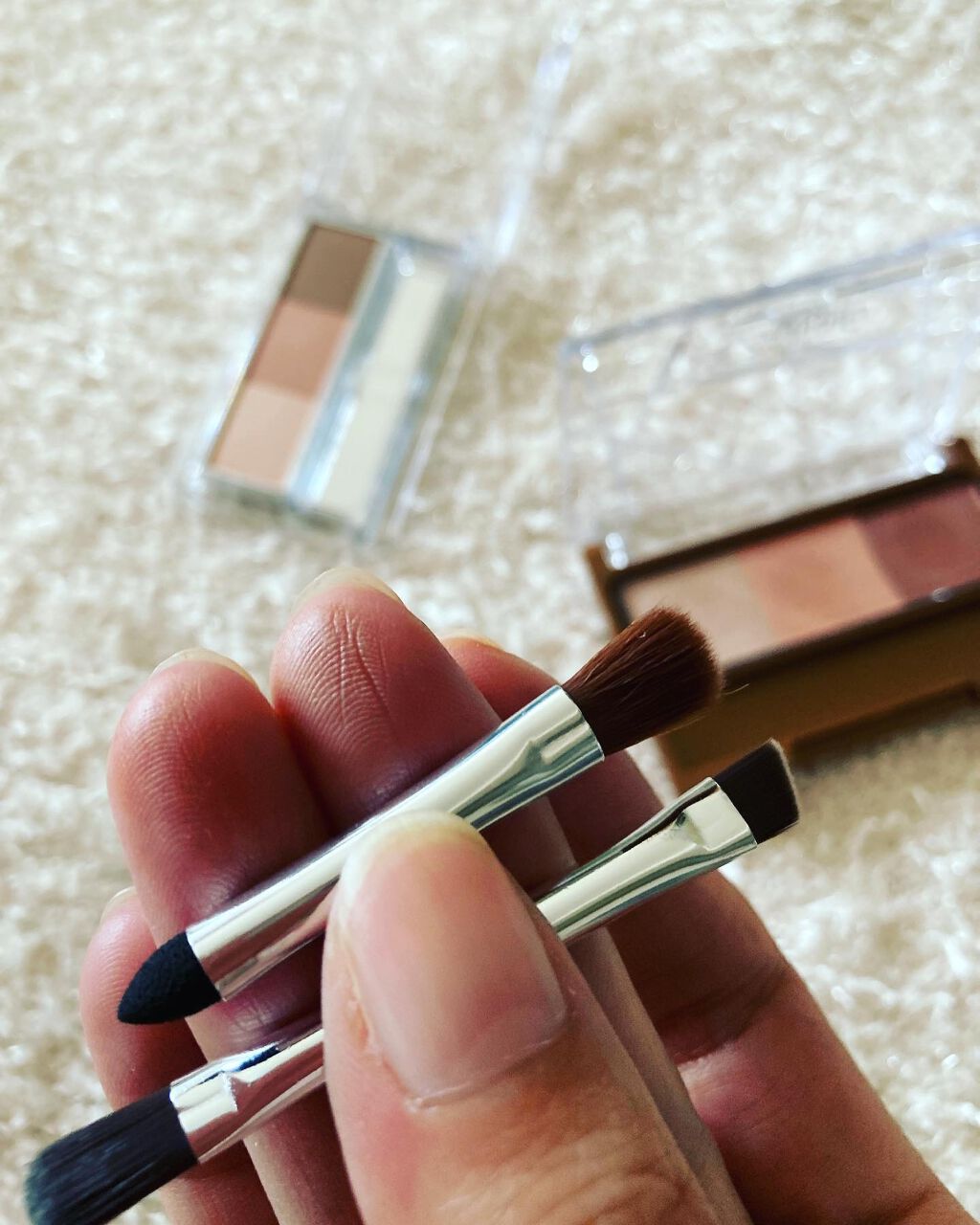 アイブロウブラシ 扇型 熊野筆/WHOMEE/メイクブラシを使ったクチコミ（3枚目）