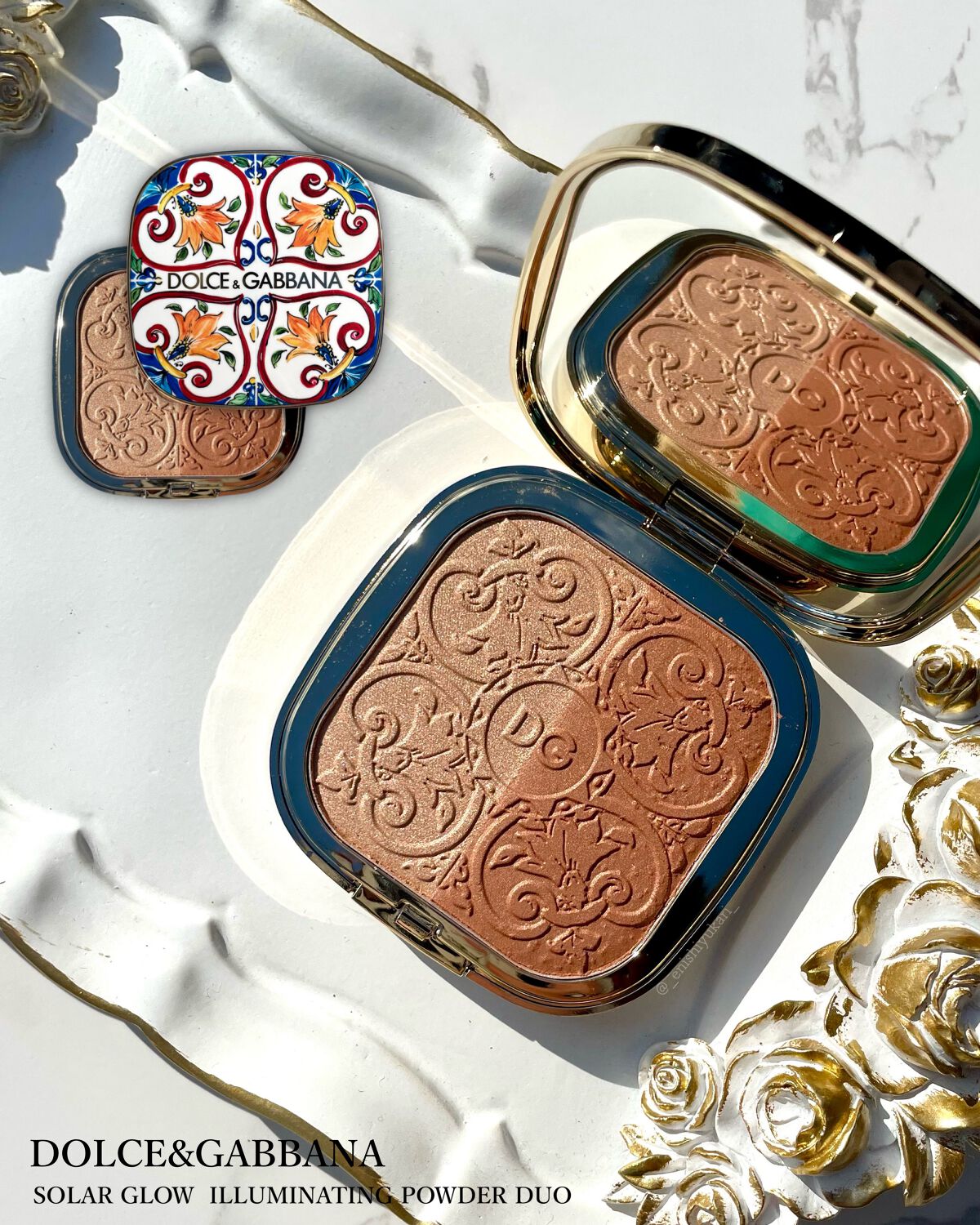 ソーラーグロウ イルミネーティングパウダー デュオ/DOLCE&GABBANA BEAUTY/ハイライトを使ったクチコミ（1枚目）