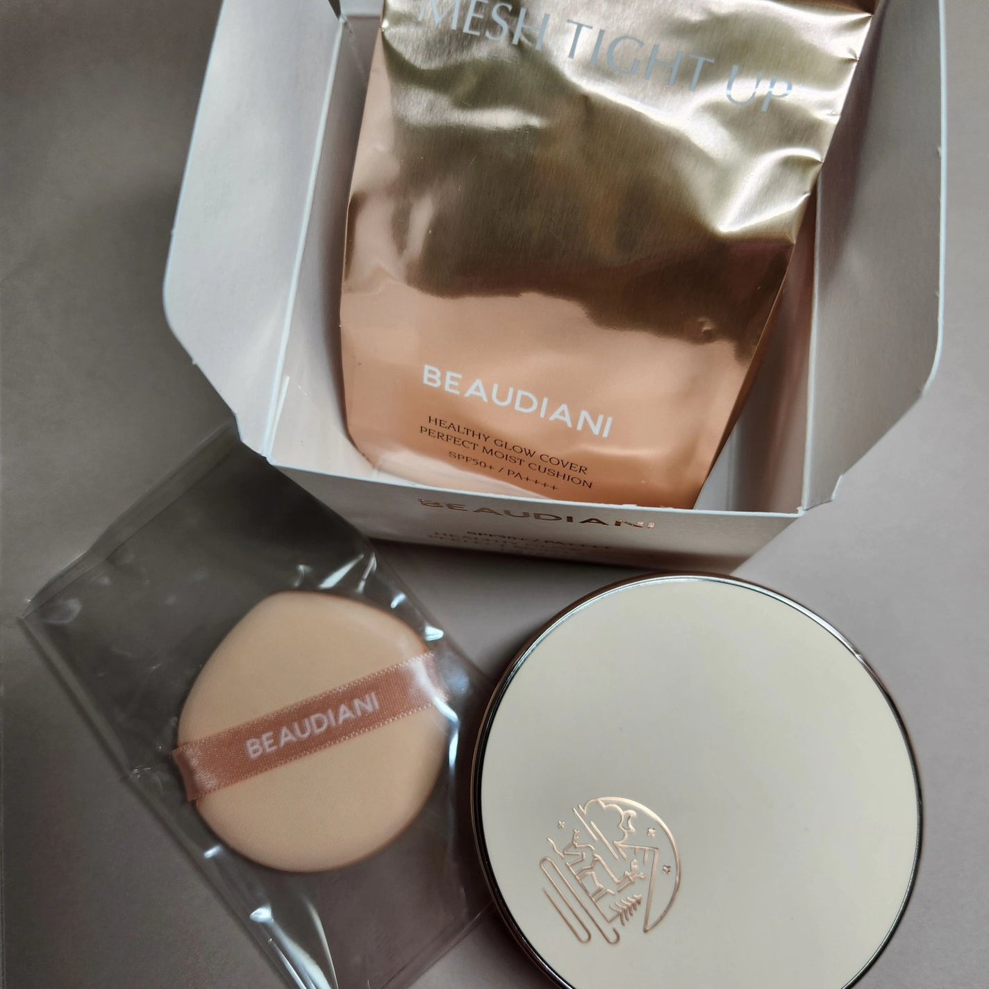メッシュタイトアップクッション/BEAUDIANI/クッションファンデーションを使ったクチコミ(2枚目)