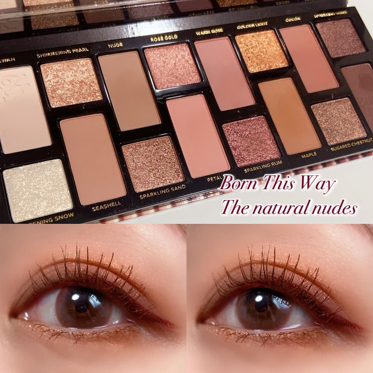 ボーン ディス ウェイ ザ ナチュラル ヌード アイシャドウ パレット/Too Faced/アイシャドウパレットを使ったクチコミ(2枚目)