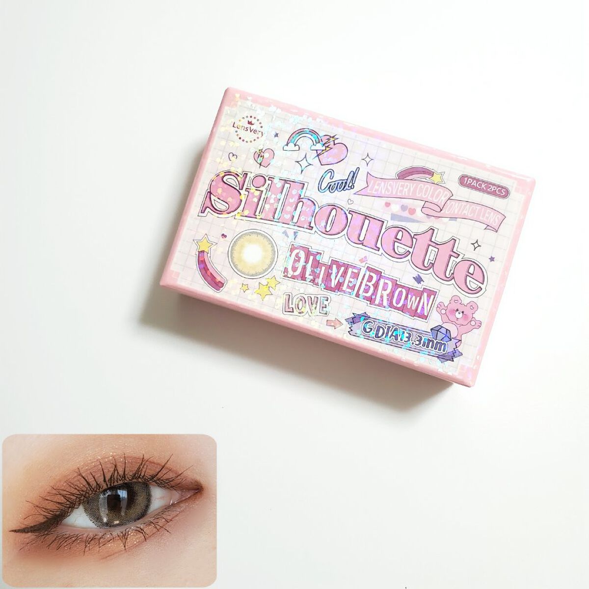 シルエットマンスリー 04 オリーブブラウン/LensVery/１ヶ月（１MONTH）カラコンを使ったクチコミ（1枚目）