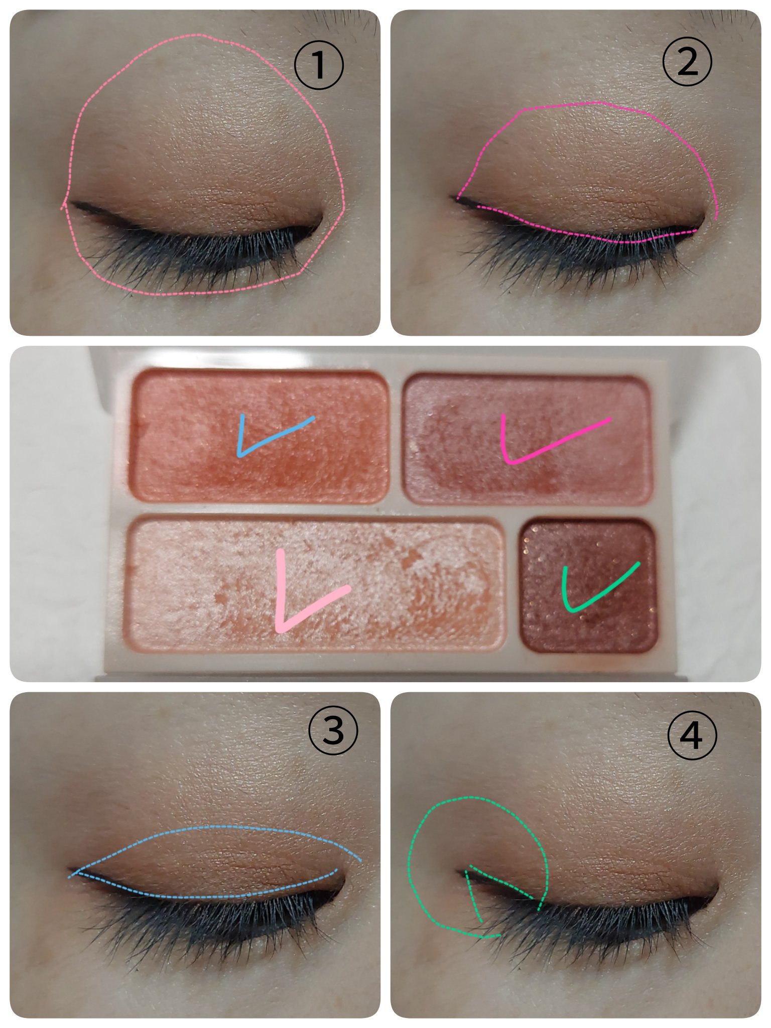 アイカラー4色タイプ オレンジブラウン/無印良品/アイシャドウパレットを使ったクチコミ（2枚目）