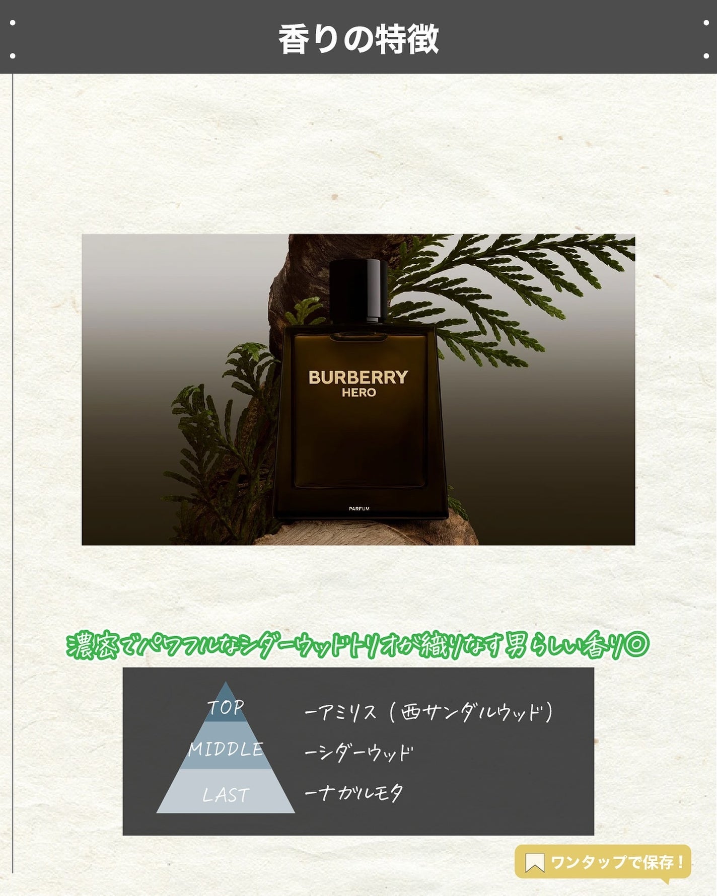 バーバリー ヒーローパルファム/Burberry Beauty/香水(メンズ)を使ったクチコミ(3枚目)