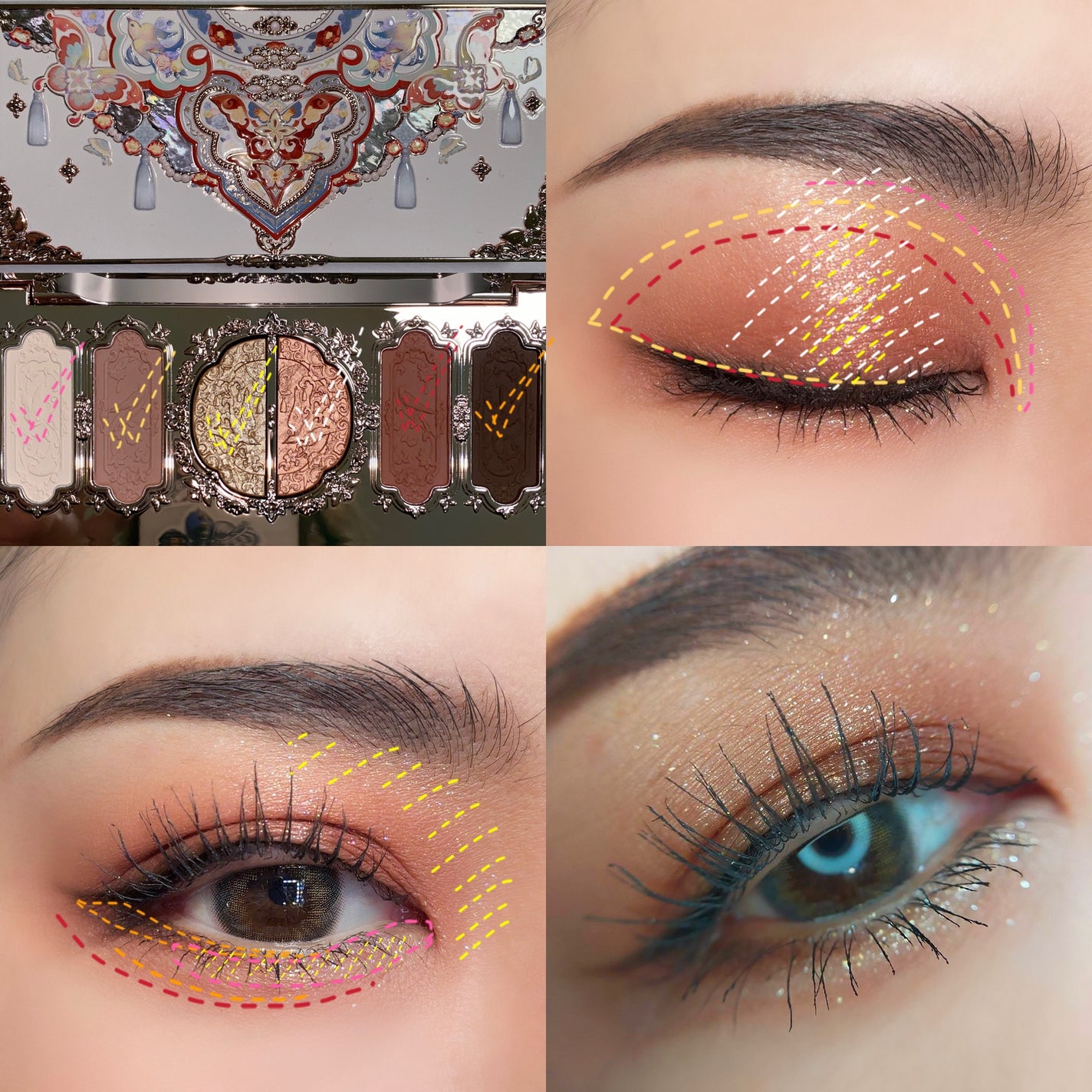 胡蝶雲肩6色アイシャドウパレット/FlowerKnows/アイシャドウパレットを使ったクチコミ(5枚目)