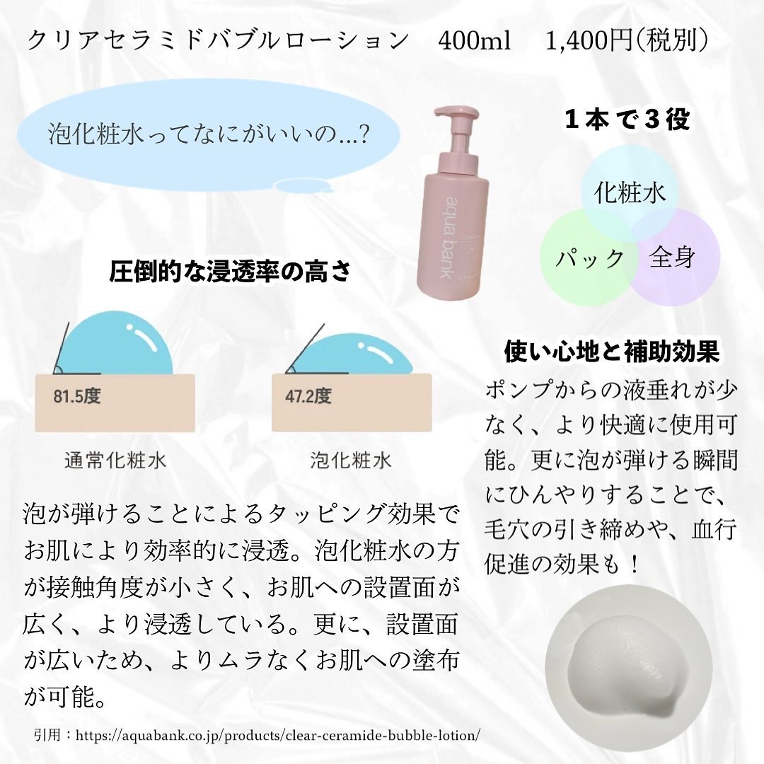 クリアバブルローション セラミド/aqua bank/化粧水を使ったクチコミ（2枚目）