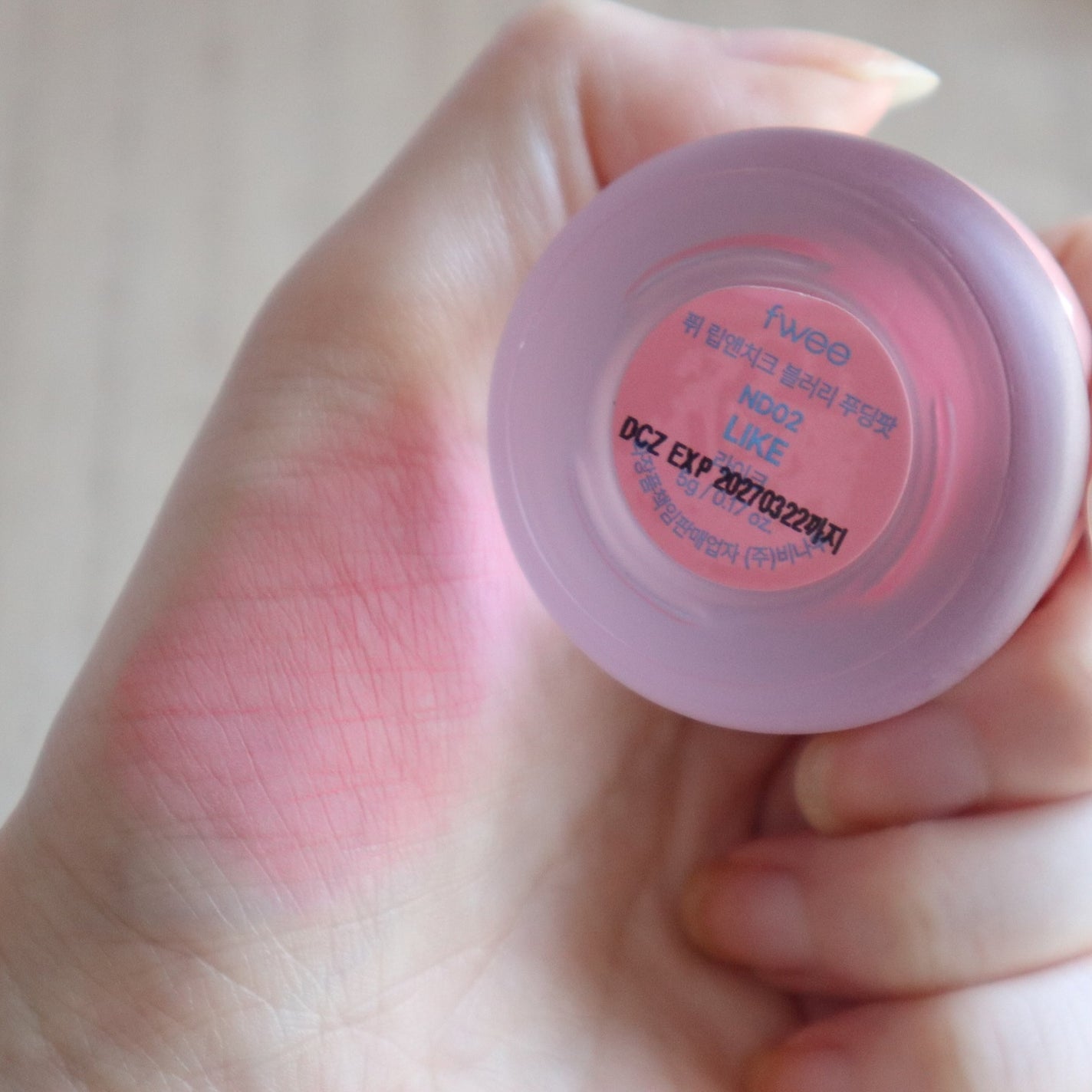 リップアンドチーク ブラーリープリンポット/fwee/口紅を使ったクチコミ(3枚目)