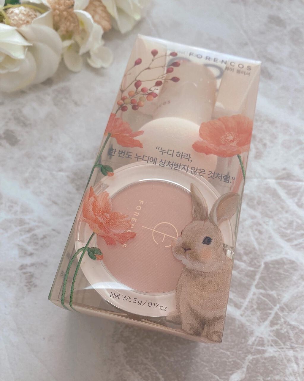 ベアブラッシャー パフ付き/フォレンコス/パウダーチークを使ったクチコミ(1枚目)