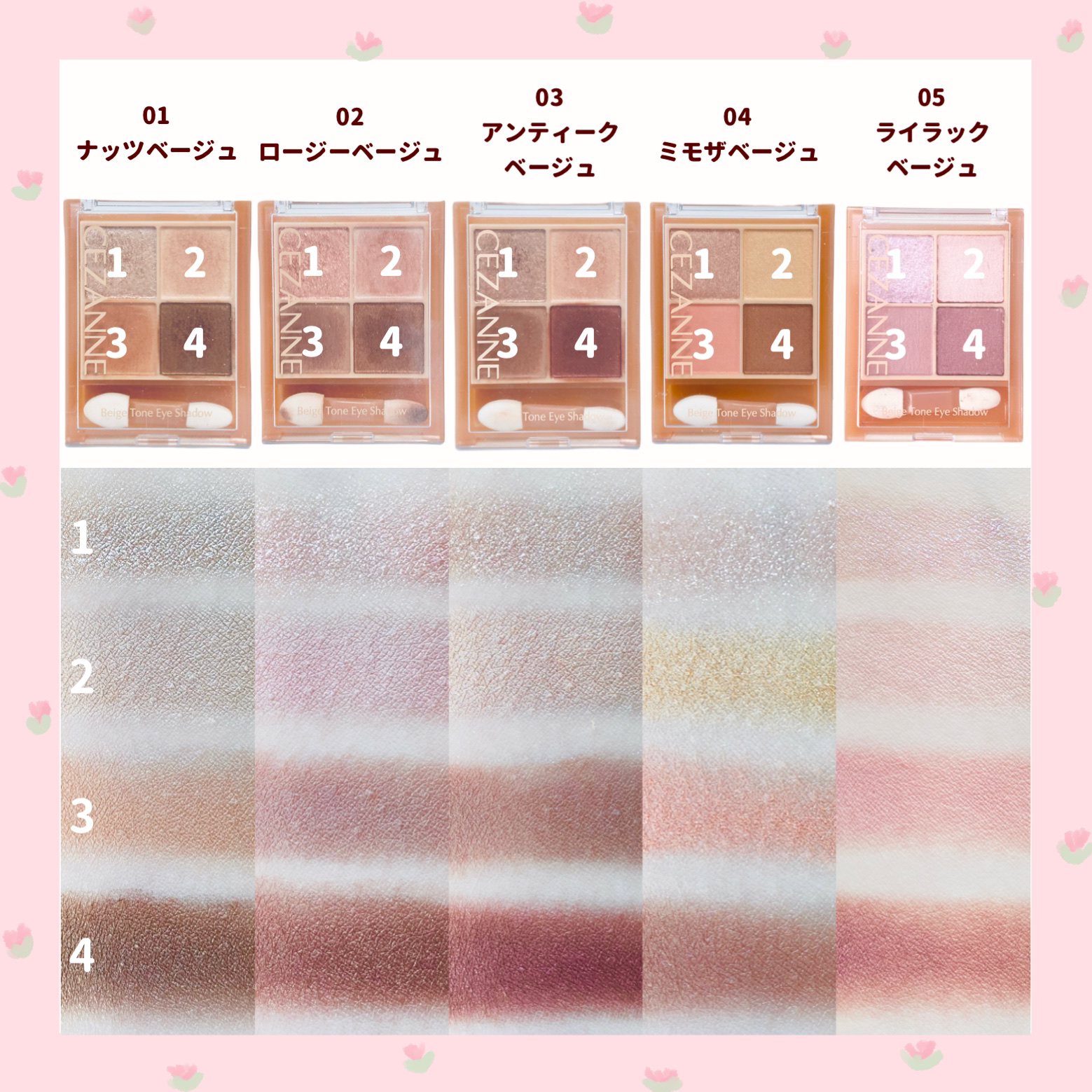 ベージュトーンアイシャドウ/CEZANNE/アイシャドウパレットを使ったクチコミ（2枚目）