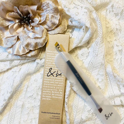 ダブルエンドアイブロウブラシ熊野筆/&be/メイクブラシを使ったクチコミ(2枚目)