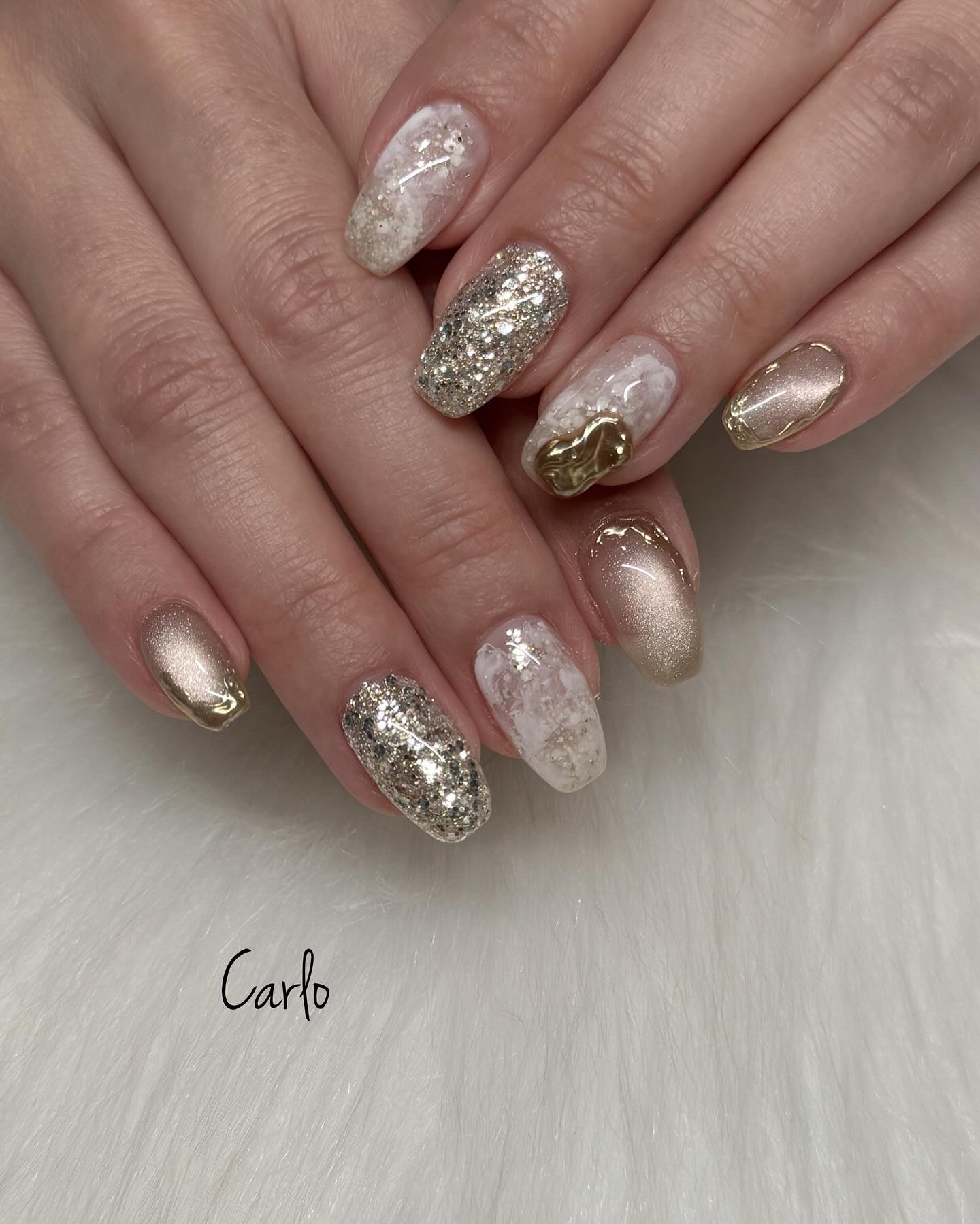 #ネイル,#手書きネイル,#ニュアンスネイル,#マグネットネイル,#トレンドネイルのネイルデザイン