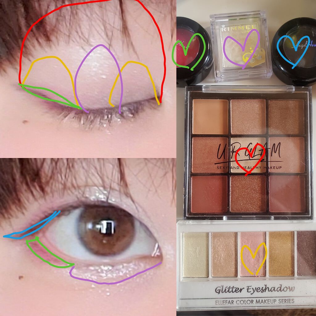 エルファー グリッターアイシャドウ/DAISO/アイシャドウパレットを使ったクチコミ（2枚目）