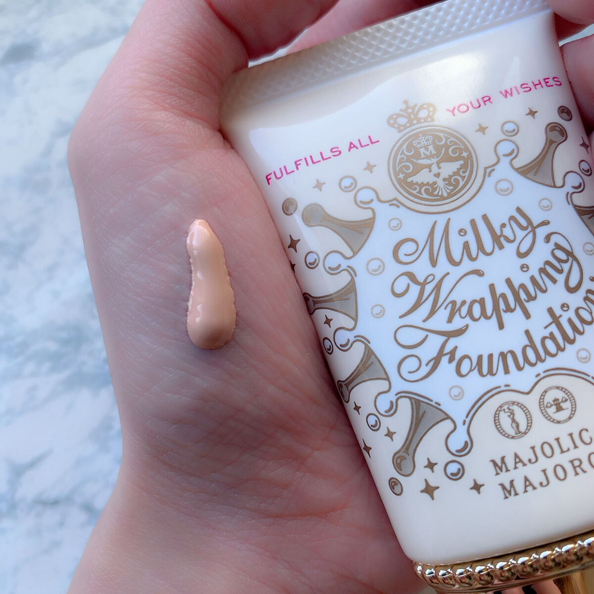 ミルキーラッピングファンデ/MAJOLICA MAJORCA/リキッドファンデーションを使ったクチコミ（2枚目）