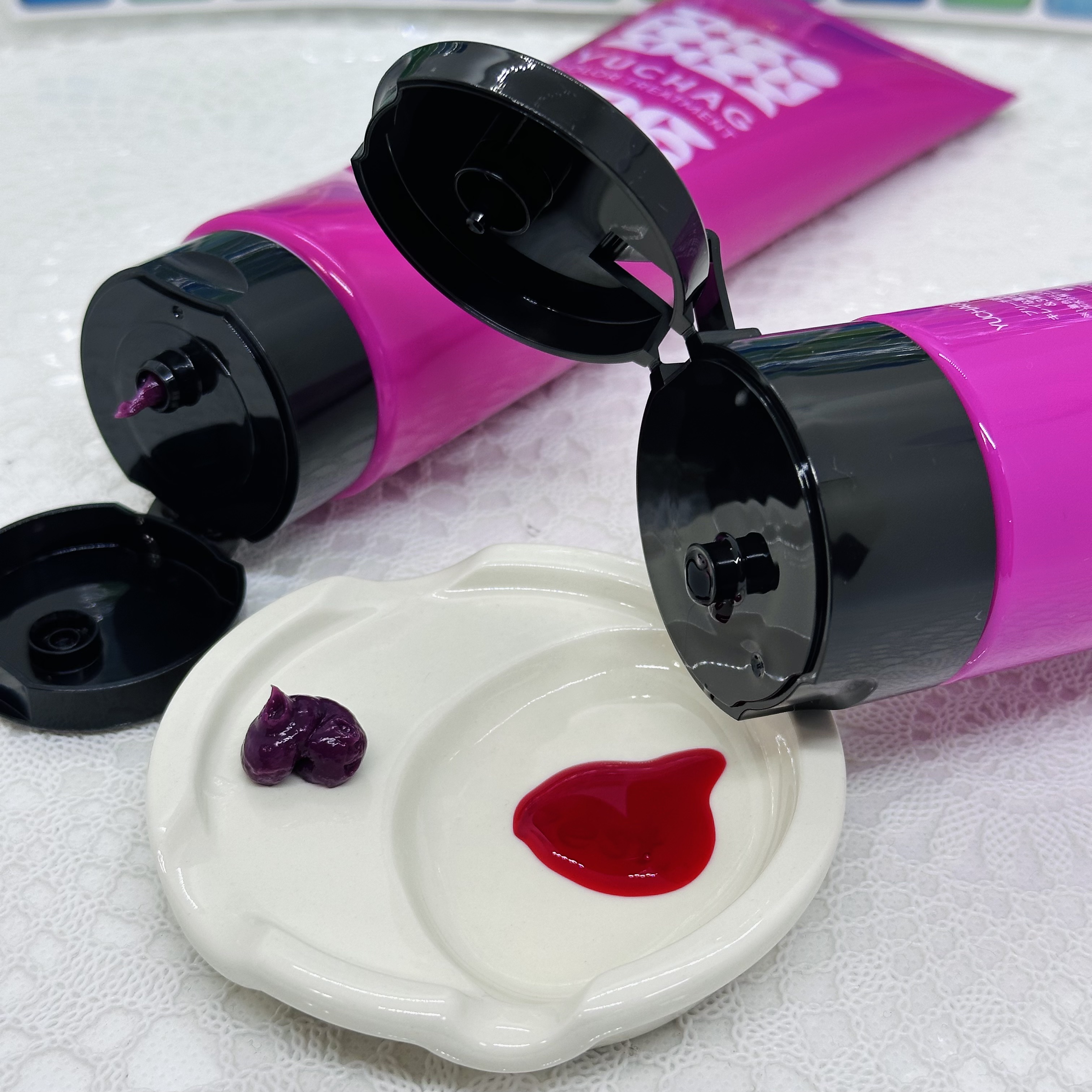 ユチャ　カラーシャンプー/カラートリートメント セット（ピンク）/YUCHAG/市販シャンプーを使ったクチコミ（1枚目）