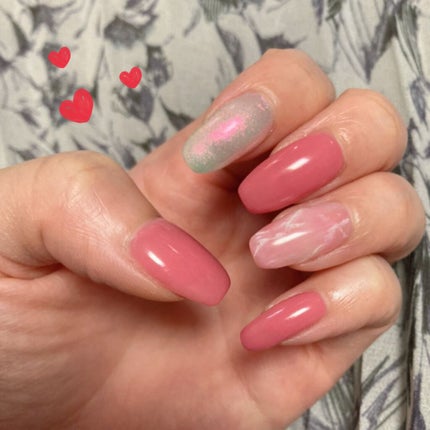 N♡美容備忘録 on LIPS 「NEWネイル💅💕今日はネイルへ行ってきました♫♫今回は長め✨ピ..」(1枚目)