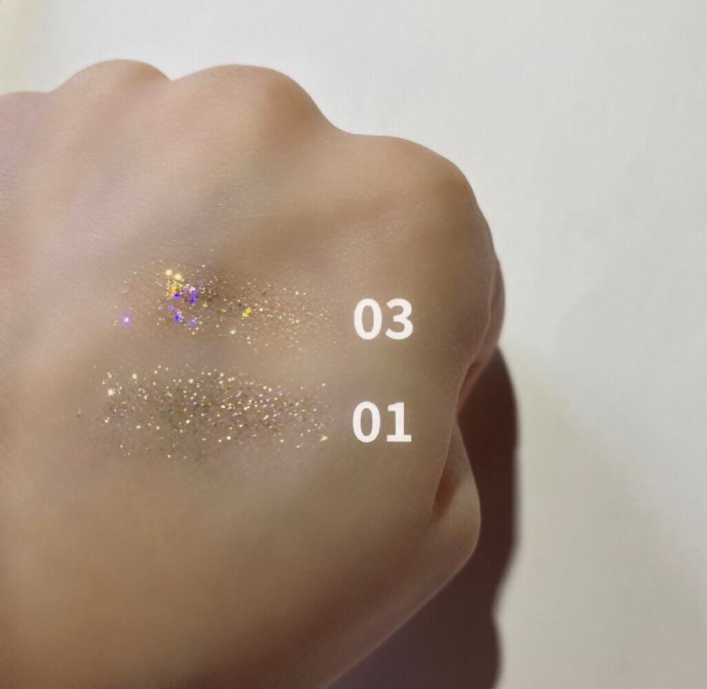 リキッド グリッター シャドウ/rom&nd/グリッターを使ったクチコミ(4枚目)