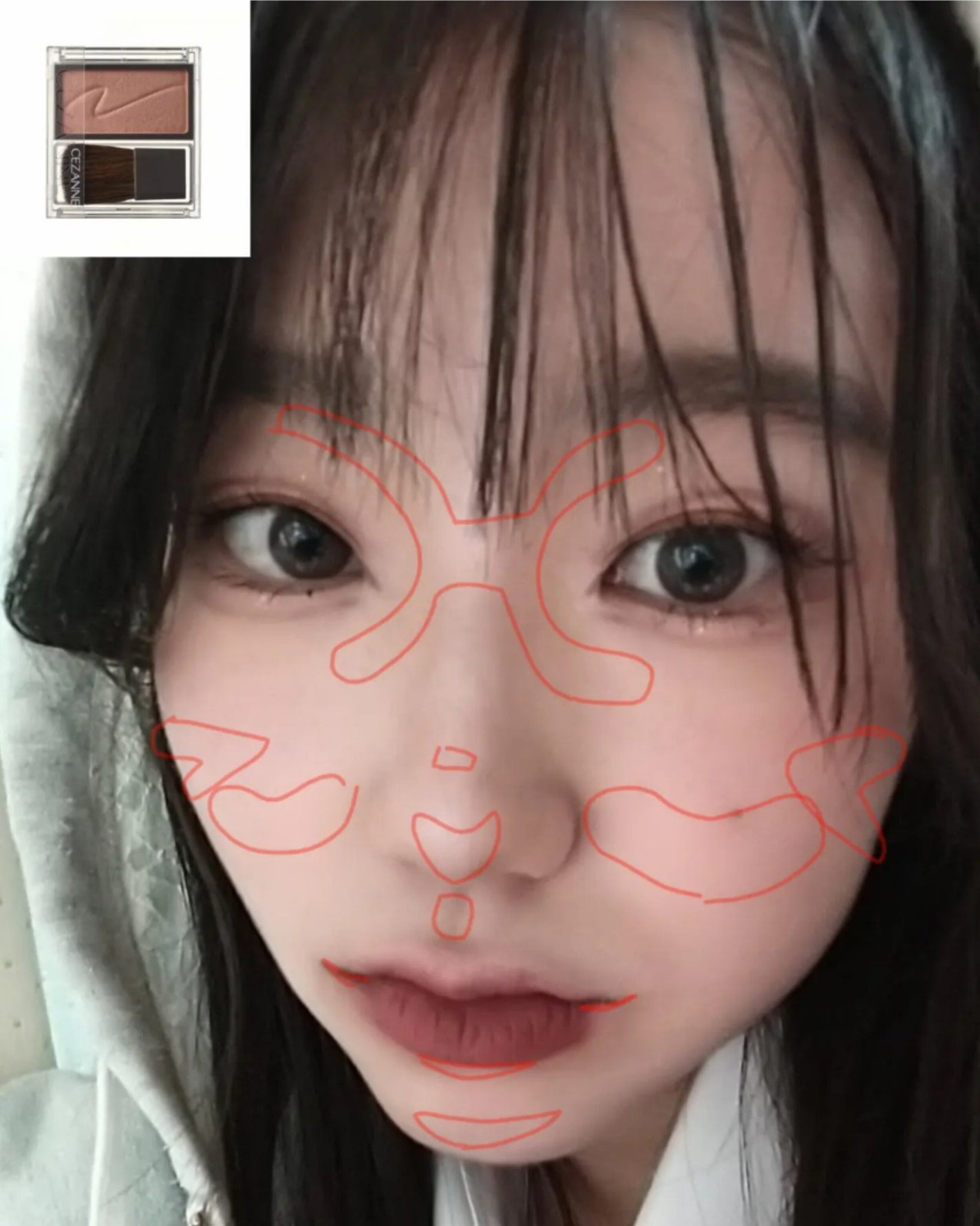 あおのり。 on LIPS 「今回は!がち中顔面短縮する膨張色と収縮色別のチークの入れ方と特..」(4枚目)