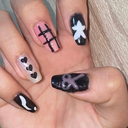 ⭐️ぺろ⭐️『フォロバ100%』 on LIPS 「🩵セルフネイルデザイン集🩵100均とシーインのみの安上がりセル..」(8枚目)