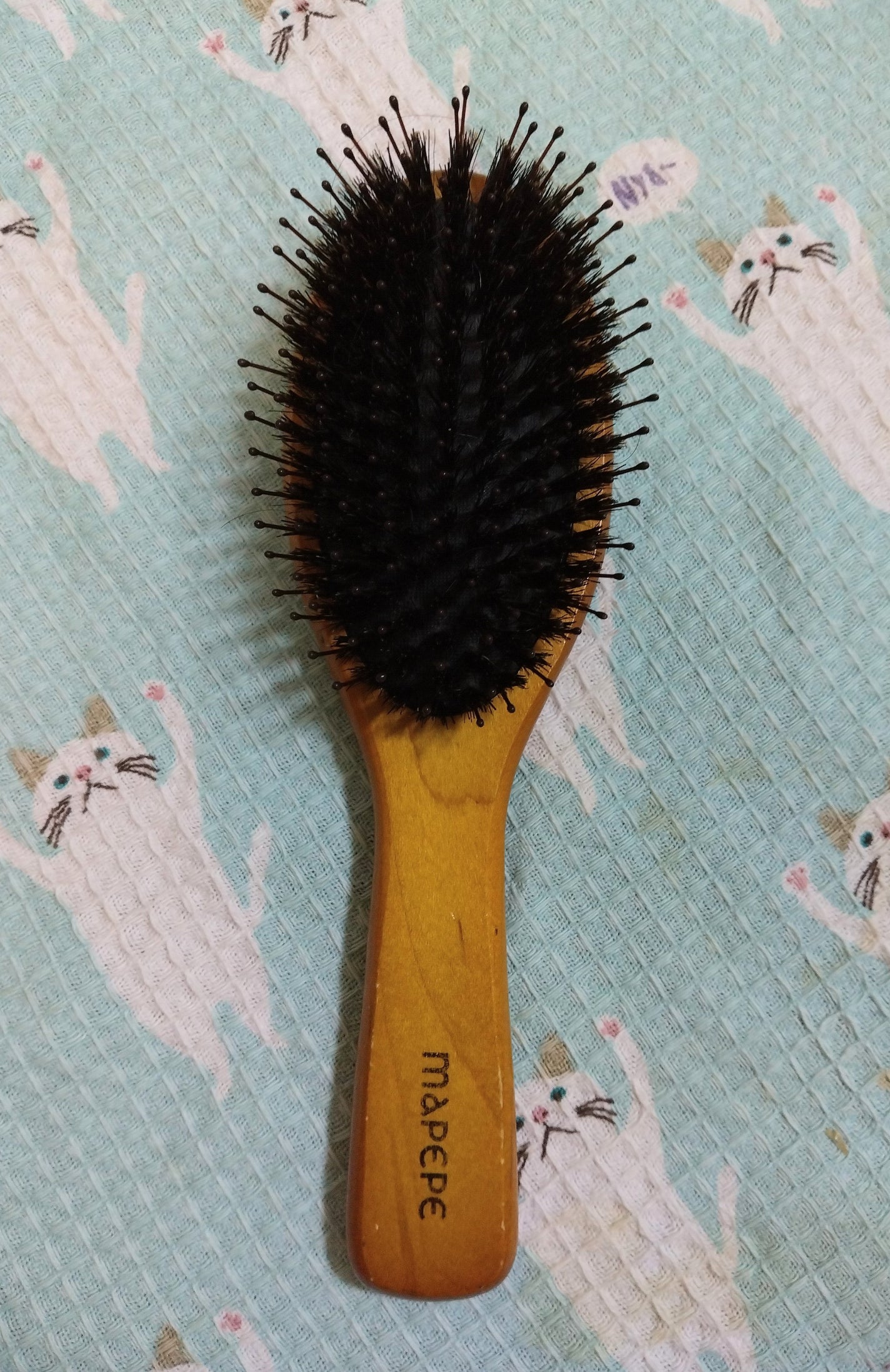 つやつや天然毛のミックスブラシ/マペペ/ヘアブラシを使ったクチコミ(1枚目)