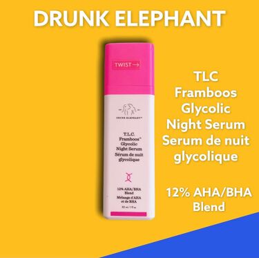 試してみた】T.L.C Framboos Glycolic Night Serum／Drunk Elephantの 