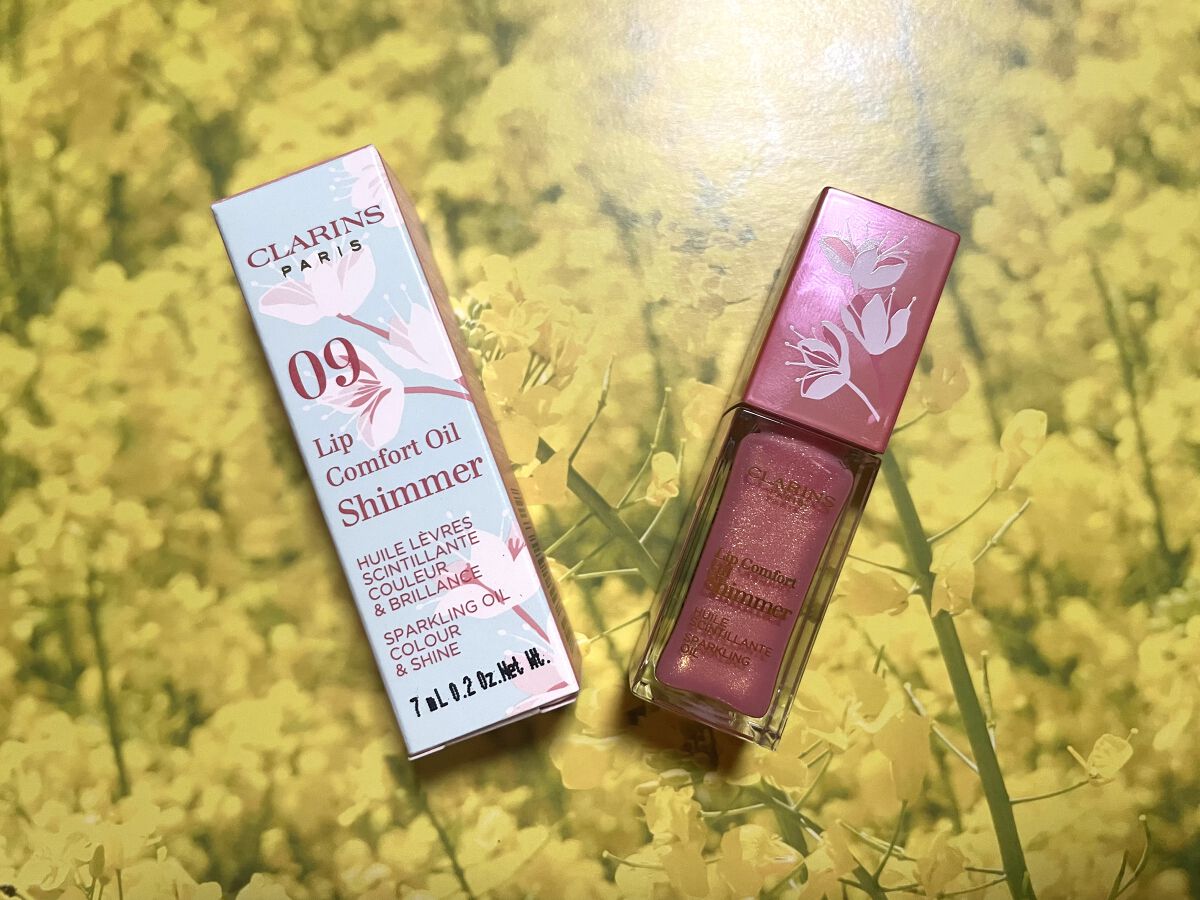 コンフォート リップオイル シマー 09 ローズペタル （限定）/CLARINS/リップグロスを使ったクチコミ（1枚目）