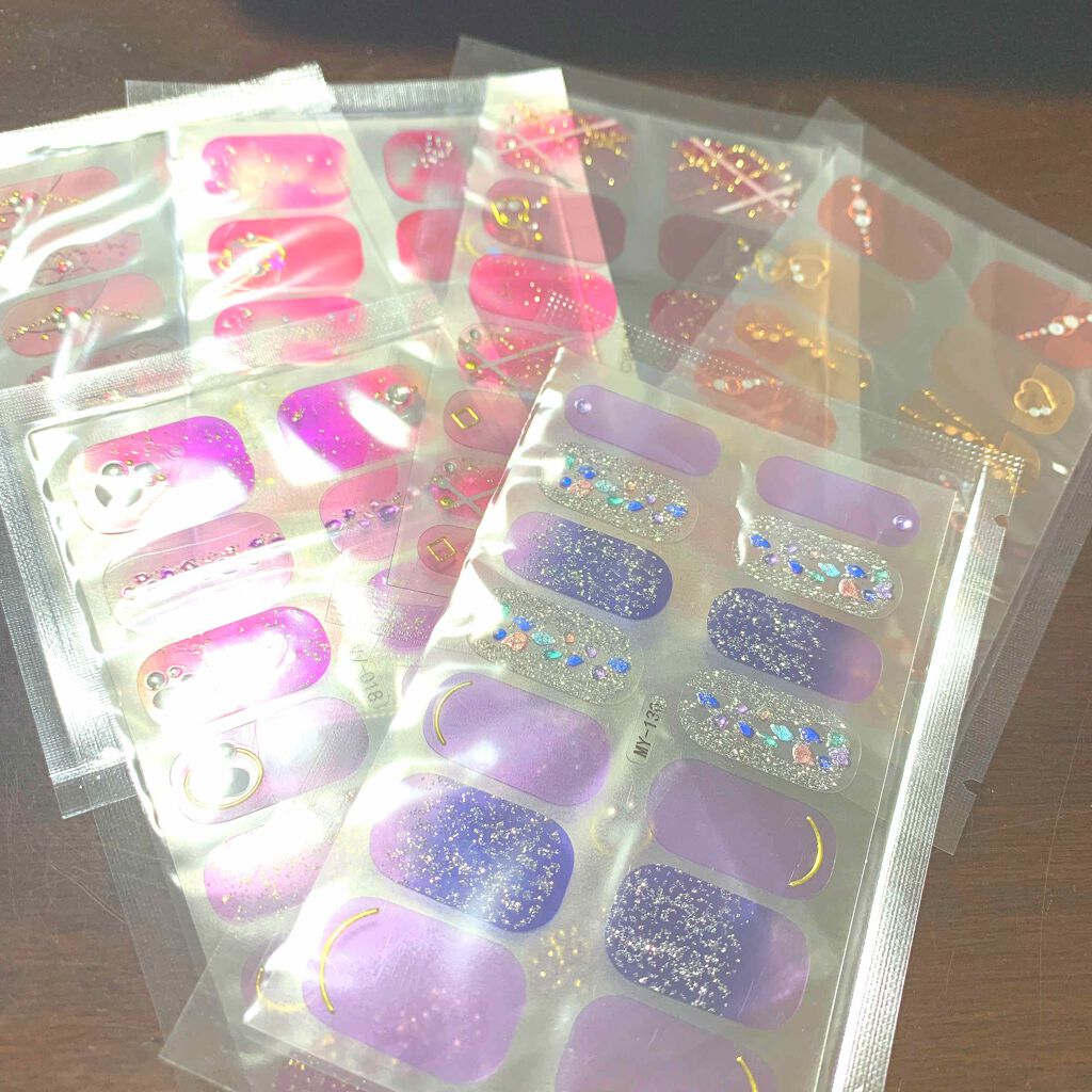 ネイルシール/Qoo10/ネイルシールを使ったクチコミ（1枚目）