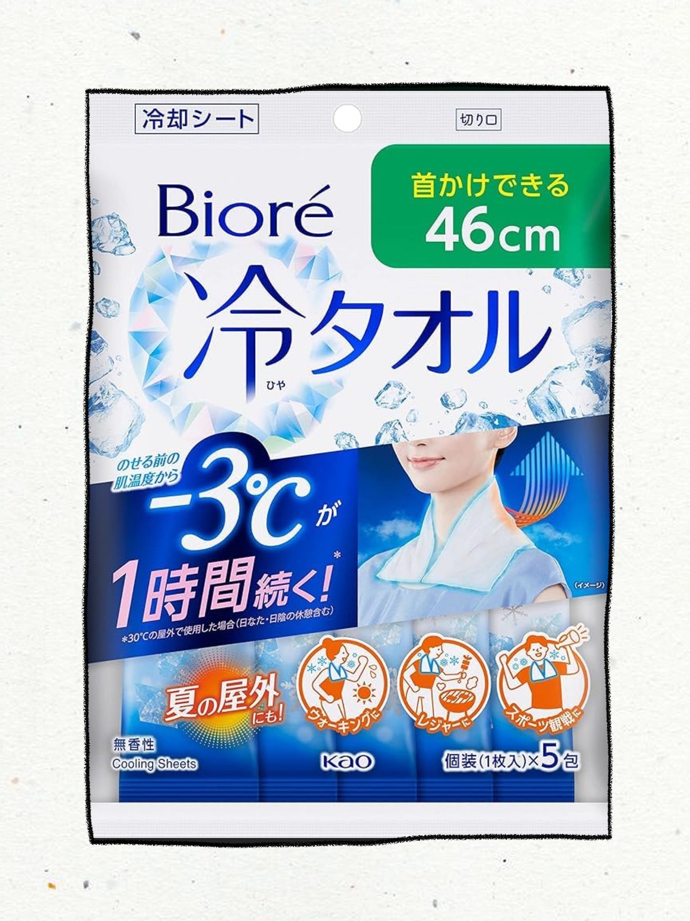 冷タオル 無香性/ビオレ/ボディシートを使ったクチコミ(1枚目)