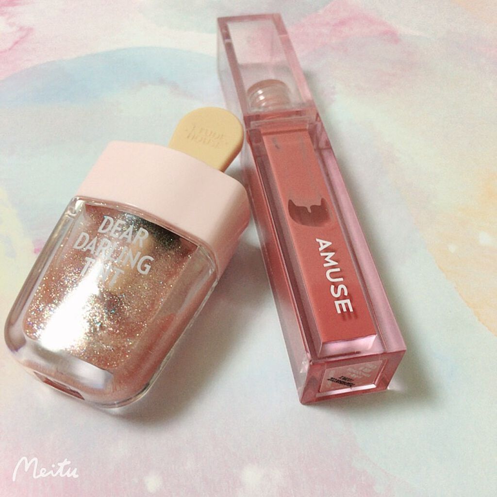 ディアダーリン ウォータージェルティント (アイスティント)/ETUDE/口紅を使ったクチコミ(3枚目)