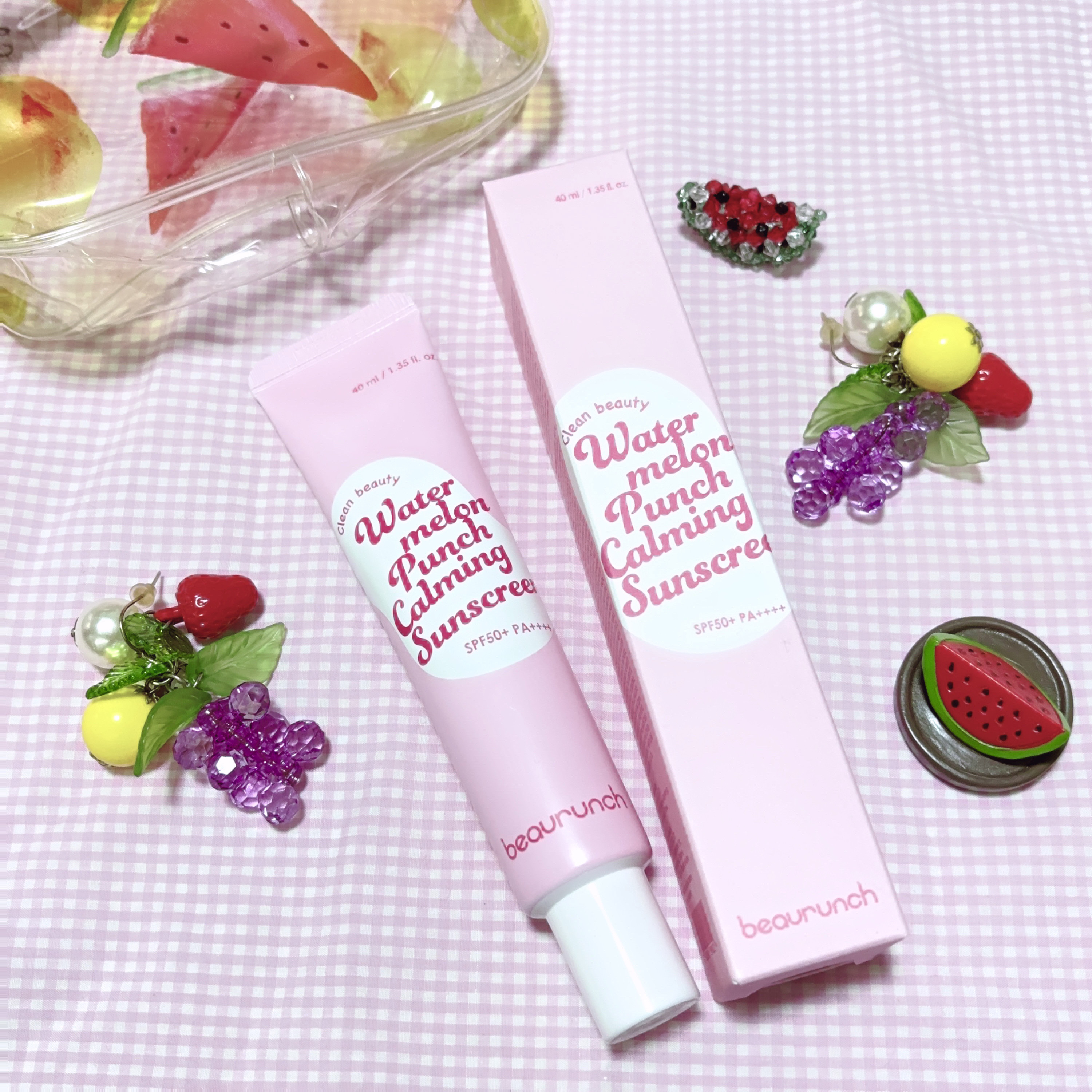 ウォーターメロン パンチ カミング サンスクリーン / スイカサンクリーム / SPF 50+ PA++++  /ビューランチ/日焼け止めクリームを使ったクチコミ（1枚目）