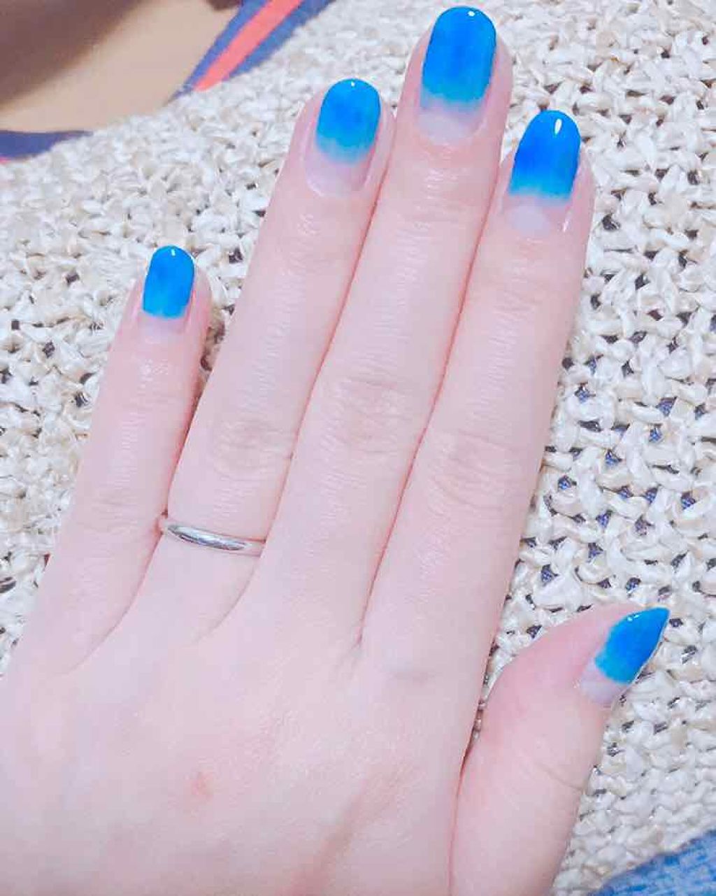 #セルフネイル,#ネイル,#フレンチネイル,#ネイル,#夏ネイル,#ブルーネイル,#海ネイルのネイルデザイン