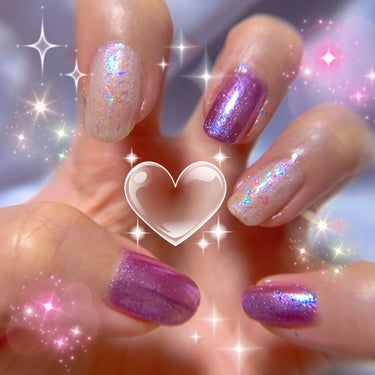 💜ꫛꫀꪝ✧‧˚ネイル💜﻿
﻿
使用したネイル🌈﻿
CANMAKE カラフルネイルズN33﻿
NAILHOLIC フューチャーメタルPU140﻿
パラドゥ ミニネイルSV04﻿
﻿
CANMAKEのホワイ