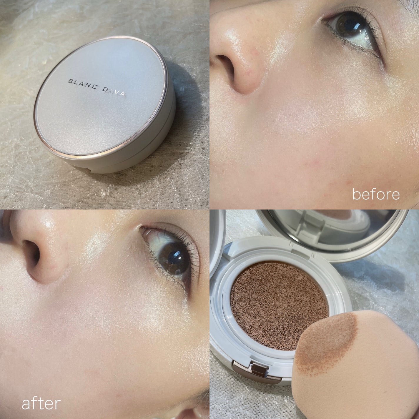GLEAM COVERAGE CUSHION/BLANC DIVA/クッションファンデーションを使ったクチコミ(4枚目)