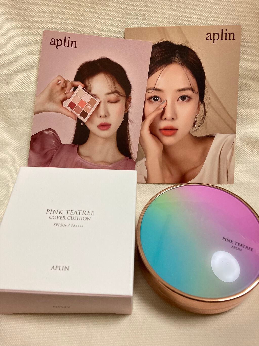 ピンクティーツリーカバークッション/APLIN/クッションファンデーションを使ったクチコミ(1枚目)