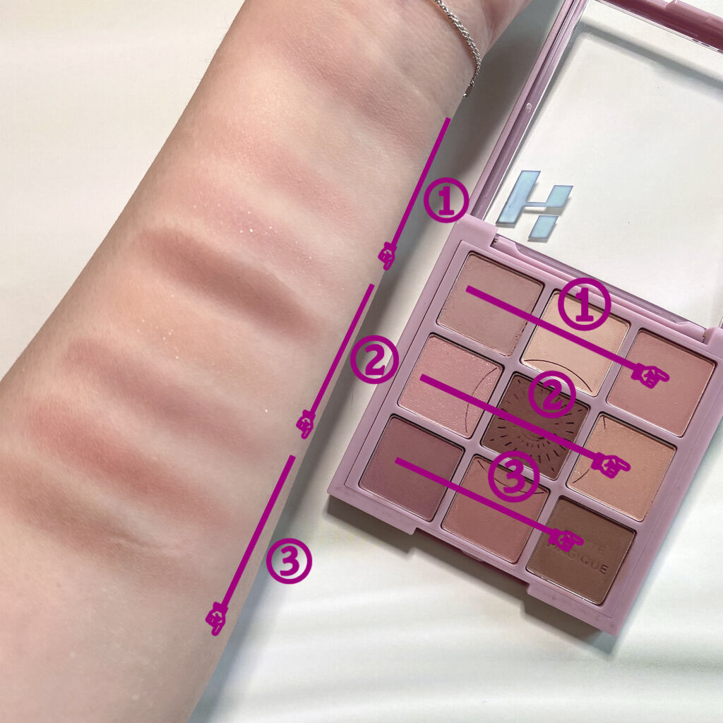 マイフェイブムードアイパレット 9カラー/HOLIKA HOLIKA/アイシャドウパレットを使ったクチコミ（3枚目）